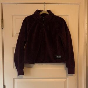 Brand New Without Tags Calvin Klein Women's Dark Purple Fleece Sweatshirt